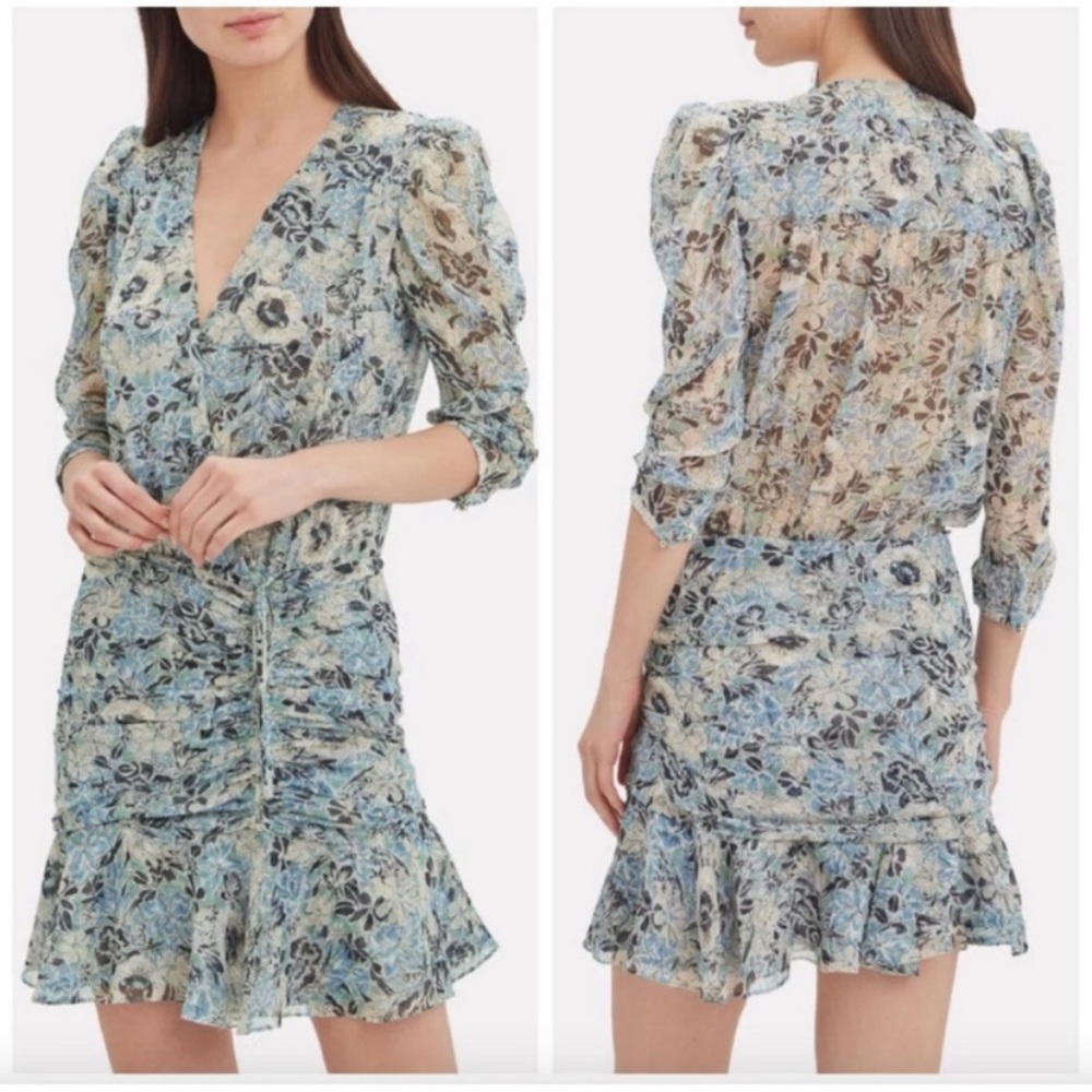 Veronica Beard Maggie Multi Floral Silk Dress Size 0